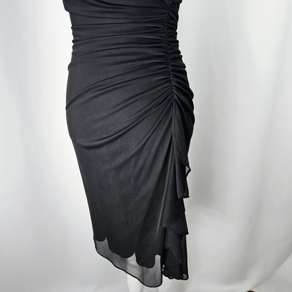 Betsy & Adam Women's Vintage Y2K Black Rhinestone Halter Bodycon Dress Size 4 - Picture 5 of 14